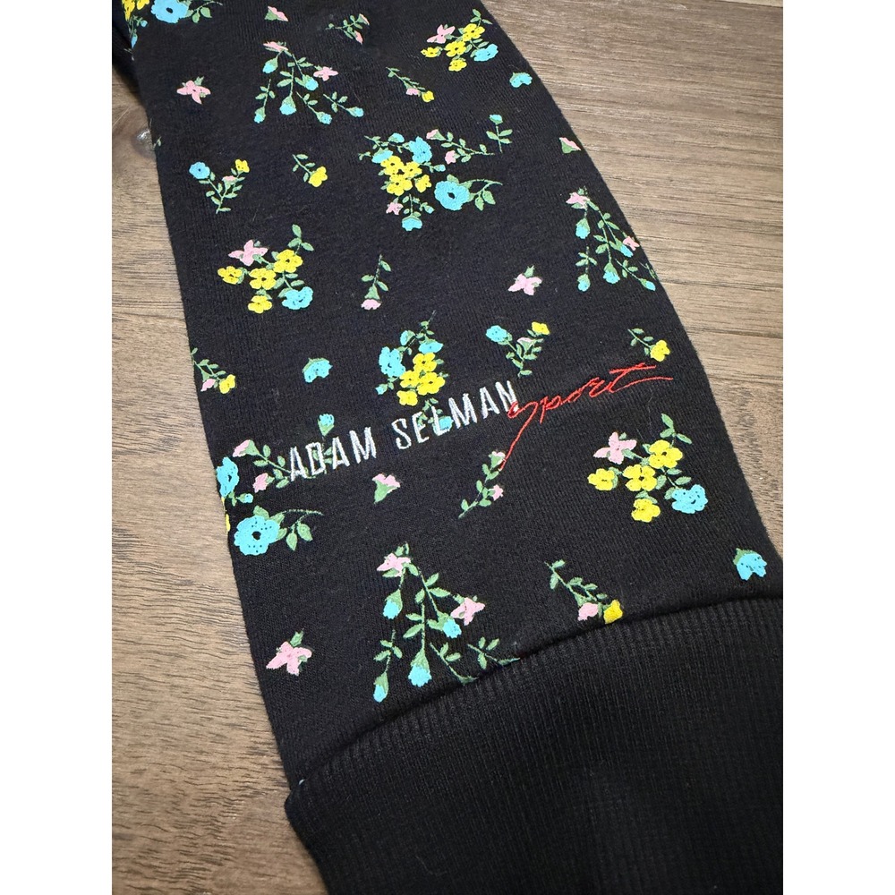 NWT Adam Selman Sport x Urban Outfitters Floral Boxy Sweatshirt Black Size M - Picture 3 of 7